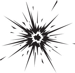 Obraz premium 放射状に広がるエネルギー：シャープな集中線で表現されたモノクロームのパワフルなエクスプロージョン