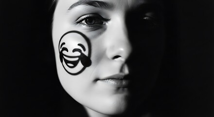 Expressive beauty with joyful laughing emoji art,Generated Image