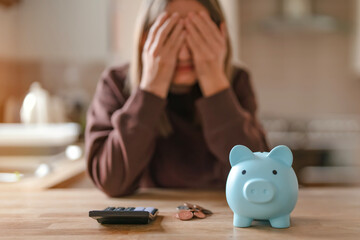 Stress about finances while managing a budget at home in the afternoon