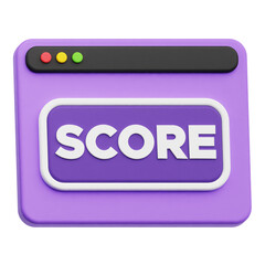 Score Website 3D Icon Isolated On The Transparent Background
