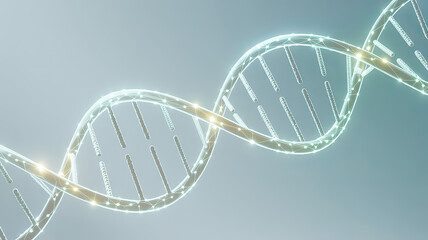 Futuristic DNA strand illuminated with light, perfect for medical breakthroughs, genetic research, and scientific innovation in healthcare and biotech industries