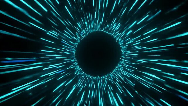 Futuristic Hyperloop Tunnel with Speeding Light Streaks - Abstract Technology Background for Data Transfer & Digital Transformation Concepts