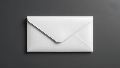 Elegant white envelope on a dark gray surface conveys simplicity and professionalism for business communications and marketing campaigns, conveying a sleek modern style