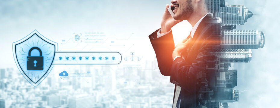 A concept of advanced network security. This system combines password protection with biometric fingerprint authentication and cloud data verification for secure access. Fermion