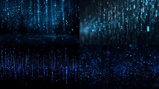 Abstract blue fiber optics background with lots of glowing light spots, perfect for a bright, shiny, starry night party decoration design