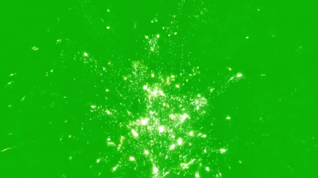 Dynamic Green Screen Background with crowd of people having fun cheering applauding celebrating at sport event concert festival party back view chroma key black silhouette white on distortion