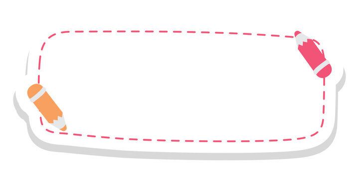 Pencil Crayon School Book Label Sticker for Kids - Powered by Adobe