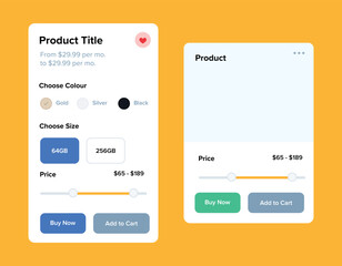 Fototapeta premium Product Display and Purchase Interface Mockups cart illustration