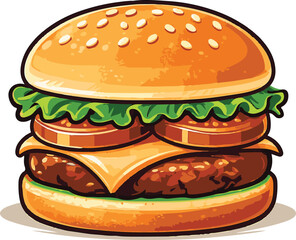 Classic Burger Vector Illustration
