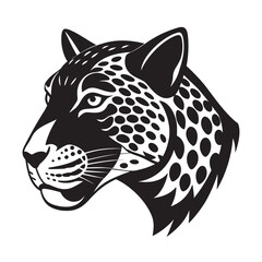 Leopard Head Fierce Gaze Wild Silhouette