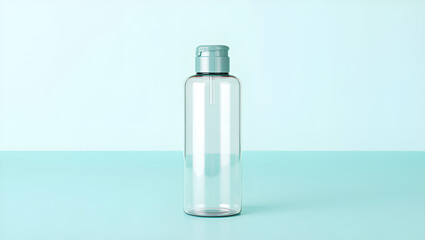 Transparent plastic bottle with a flip-top cap, showcasing a minimalist design ideal for various products, Generative AI