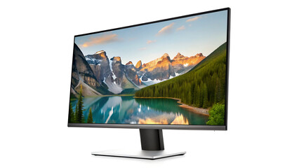 Ultrawide Monitor Mockup with Thin Bezels Isolated on White Background