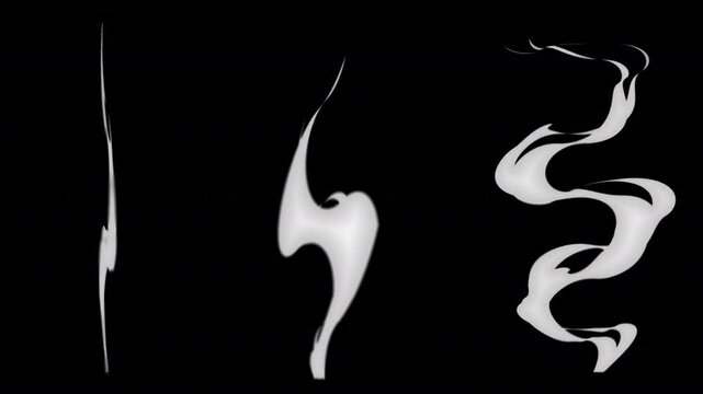 white smoke 2D effect on transparent background