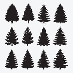 Obraz premium Seamless green Christmas tree and fern leaf pattern illustration for holiday winter decoration design