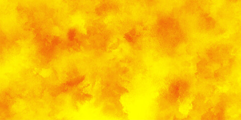 Abstract vibrant yellow watercolor on white background, flyer, poster, banner and cover design. Hand drawn illustration for your design .orange watercolor painted background ,