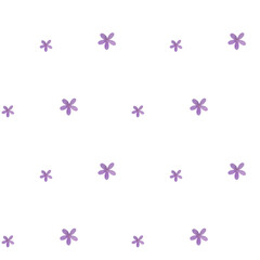 Delicate background with purple meadow flowers. Gentle botanical springtime seamless pattern. Cute daisies