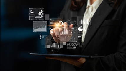 Data insights, charts, and analytics help visualize performance. Data drives strategy, analytics enhances growth, and data improves business outcomes through analytics. Latch