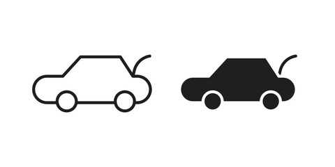 Trunk open icon illustrations collection. editable stroke outline and flat style © Cristiane