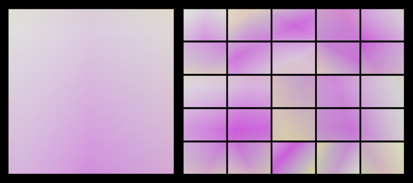 Collection of violet and purple gradient backgrounds, cool, representing sophistication and calm, for digital design, "Innovate & Grow" concept