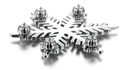Silver snowflake ornament with small