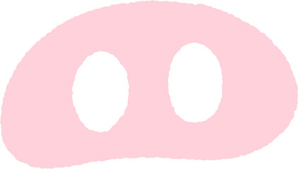 Cute Pink Pig Nose Shape Clipart – Hand-drawn Animal Element Vector on Transparent Background