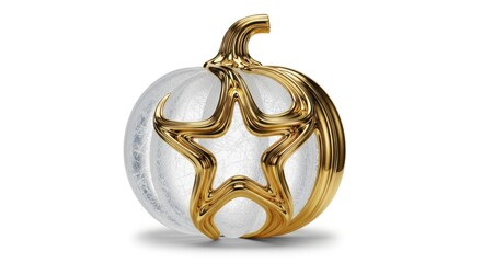 Gold star-shaped charm on a clear glass