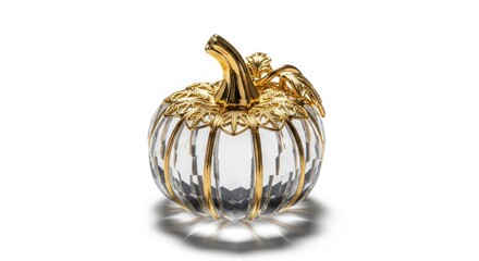 Glass pumpkin decoration with gold wire