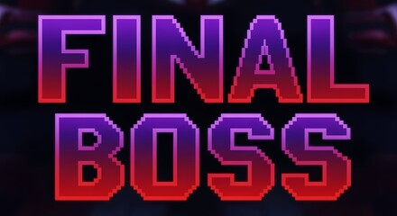 Gaming Victory Screen with Pixelated Text