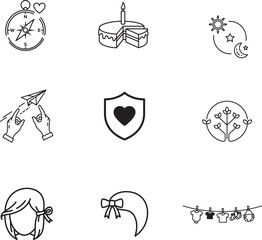 Fototapeta premium Collection of hand drawn icons representing various concepts and symbols