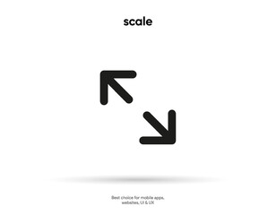 Full screen icon. Video scale icon symbol sign. Arrow mark icons. Scalability icons in flat style for web site, UI, mobile app EPS10