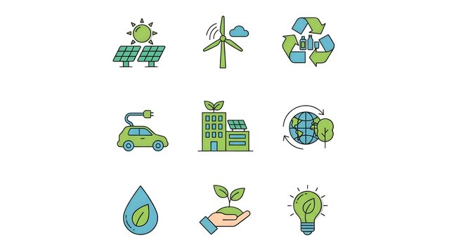 Set of ecology icons