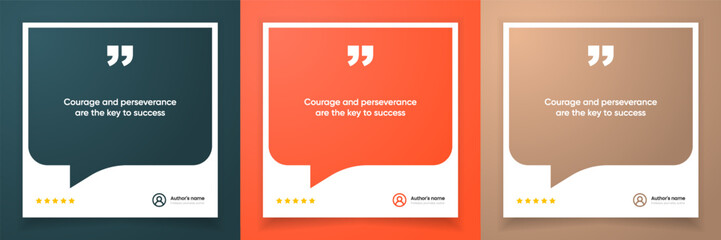 Fototapeta premium 3D bubble testimonial banner, quote, infographic. Social media post template designs for quotes. Empty speech bubbles, quote bubbles and text box. Vector Illustration EPS10.