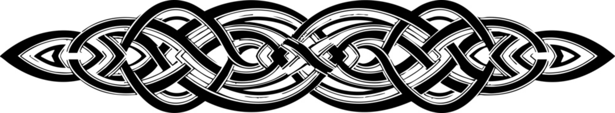 Elegant Celtic knot design border symbolizing eternity and interconnectedness, perfect for decorative accents.