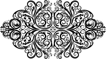 Obraz premium Elegant black ornate flourish design adds sophisticated detail to invitations, stationery, and decorative projects