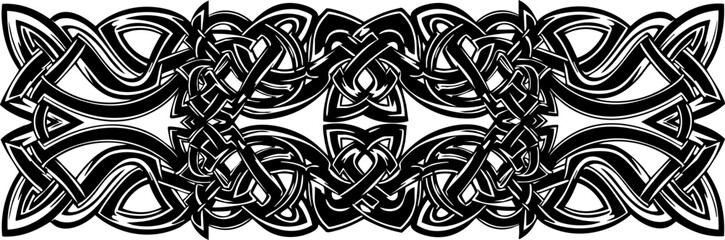 Intricate Celtic knotwork border design evokes heritage and timeless elegance for decorative applications and cultural projects