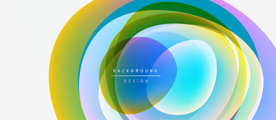 Fototapeta premium Abstract colorful layers create dynamic tunnel effect. Text reads background design centered within composition. Bright gradients dominate visual space.
