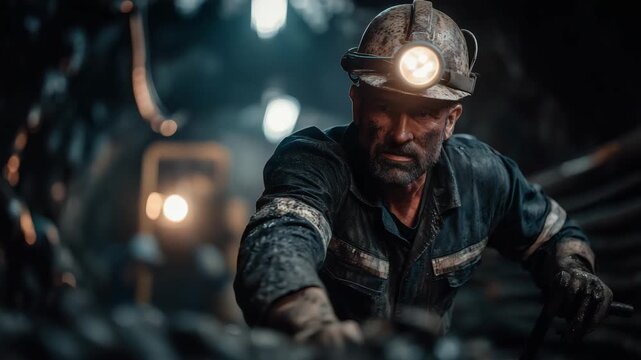 Coal Miners Wearing Headlamps [4K]