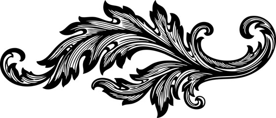 Fototapeta premium Elegant black decorative flourish creates a sophisticated, vintage aesthetic perfect for invitations, branding, or artistic designs