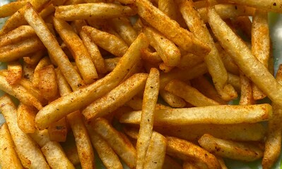 french fries on a white background