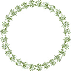 Spring frame template. Leaf elements decoration. Easter border with empty space for your text