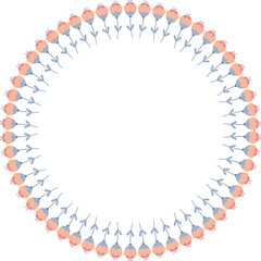 Framework for writing ringed with flowers. Design for greeting or wedding card, banner, social media