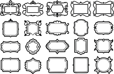 Obraz premium Collection of ornate vintage decorative frames and borders isolated on white.