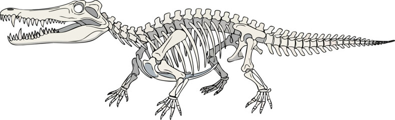 Ancient Reptile Skeleton A Detailed Anatomical Illustration