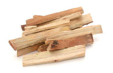 Pile of firewood isolated on a white background.