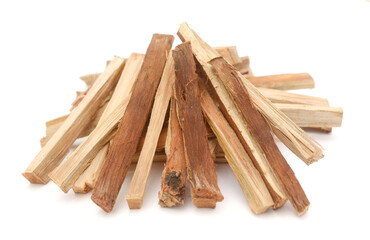 Alder firewood pile isolated on white