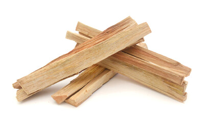 Stack of firewood on white