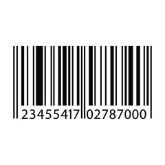 Close up of a black and white barcode with numbers below on a white background representing product identification and retail scanning