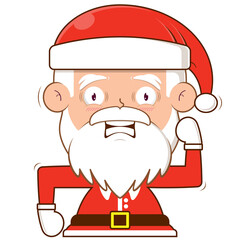Santa Claus scared face cartoon cute