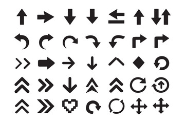 Versatile Black Arrow Icon Set