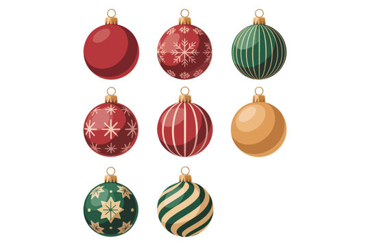 Festive Christmas Ornaments Collection with Holiday Patterns